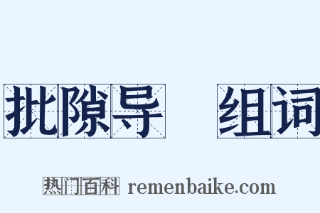 批隙导窾组词是什么意思的图片